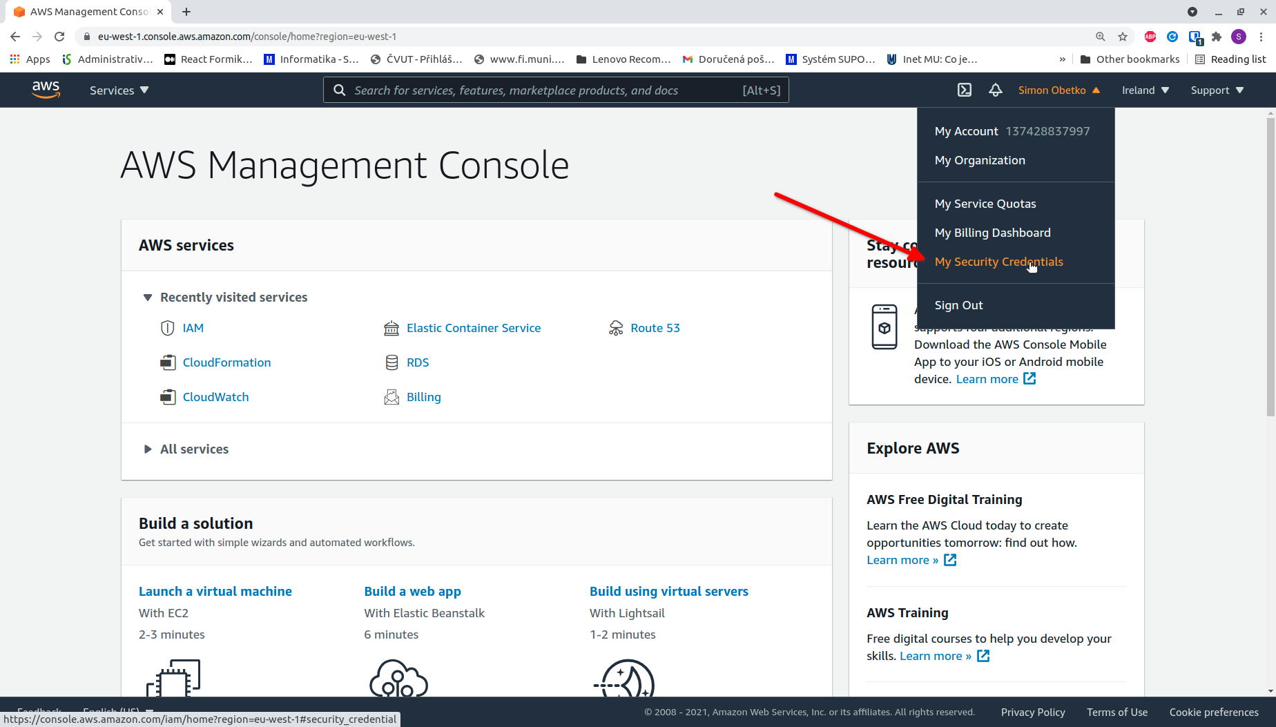 Console home page