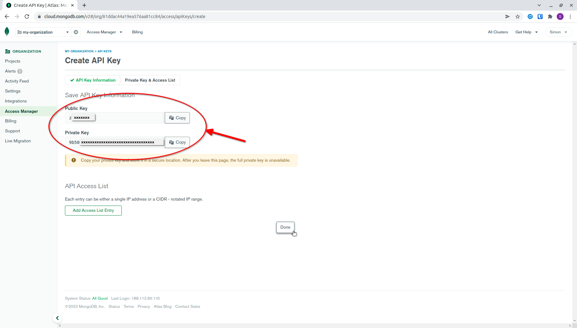 Create API Key- step 4
