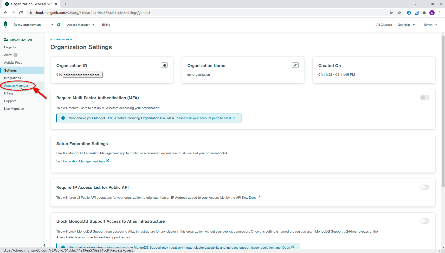 Create API Key- step 1