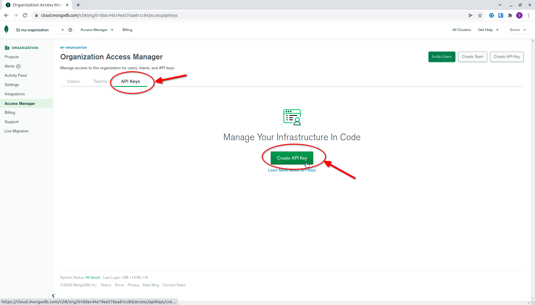 Create API Key- step 2