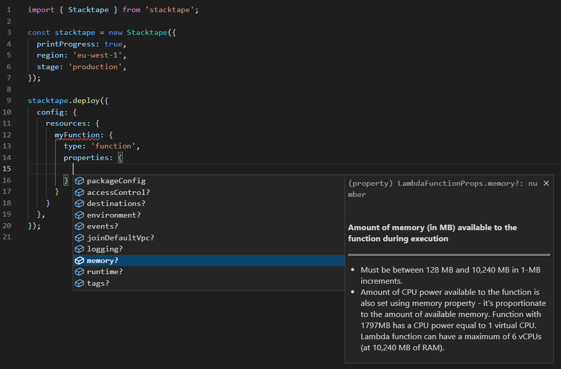Autocompletion in vscode
